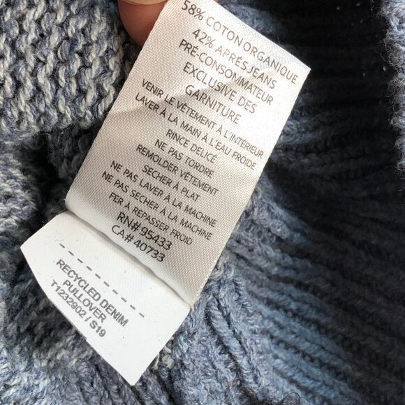 Toad Co Sweater Men's XL Blue Gray Recycled Denim Pullover Marl Sustainable - Picture 11 of 12